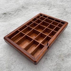 Handmade Mini Wooden Printer's Tray: Crystal & Collectibles Shelf